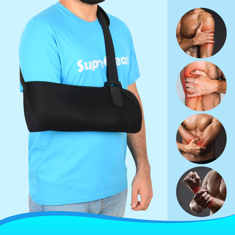 supregear Arm Sling, Lightweight Adjustable Mesh Shoulder Immobilizer Rotator Cuff Arm Swathe Support Brace for Shoulder Injury, Broken & Fractured Bones, Fits Left and Right Arm Men and Women, M - NewNest Australia