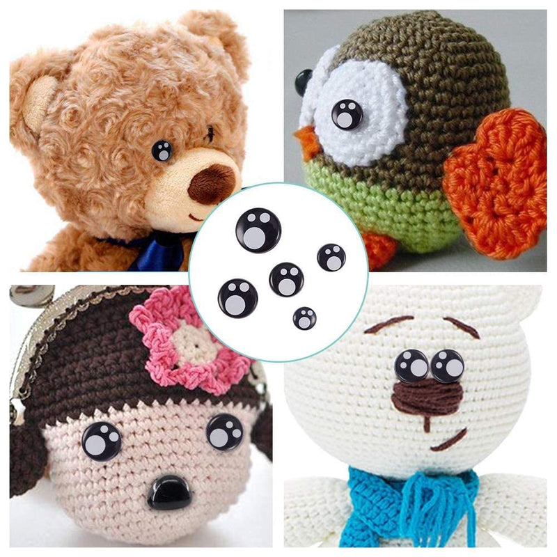 PH PandaHall Resin Safety Eyes, 100pcs 5 Size Craft Eyes Black Stuffed Crochet Eyes Kawaii Eyes with 10pcs Washers for Teddy Bear, Amigurumi Craft, Puppet, Plush Animal Making (8/ 10/ 12/ 14/ 16mm) 5 Size Resin Eyes - 100 Sets - NewNest Australia