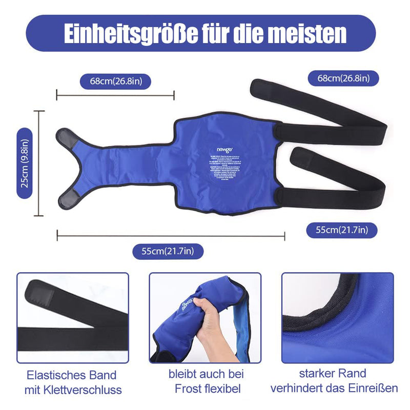NEWGO Cooling Sleeve Knee Cooling Bandage, Reusable Gel Cold Pack Knee Wrap Around Entire Knee for Knee Replacement Surgery, Knee Ice Pack for Knee Pain Relief, 1 Piece Blue - NewNest Australia