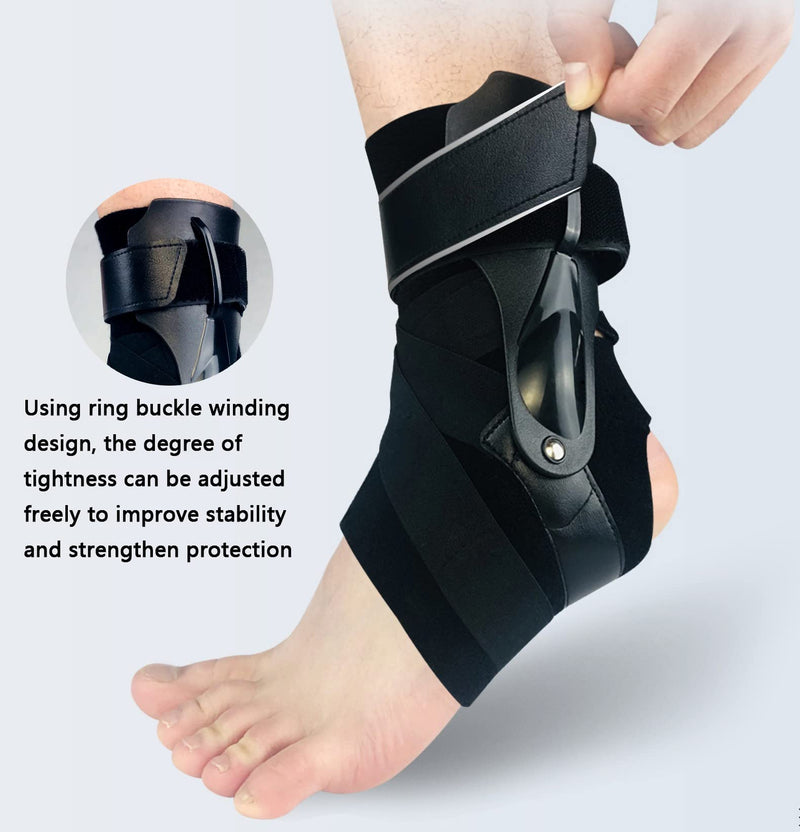 Ankle Support Brace with Side Stabilizers and Cross Auxiliary Fixing Belt Strength Protection for Sports Injury Recovery Ankle Sprain, Arthritis, Strain, Fatigue, Foot Pain Relief 1 Piece (M) Black M - NewNest Australia