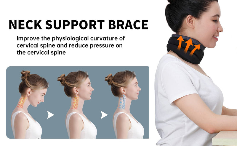 Neck Brace Adjustable Cervical Collar Soft Foam Neck Support Brace Ergonomic Neck Collar Protector High Elastic Neck Support Guard Neck Pad for Relieves Pain and Pressure in Spine Women Men Elderly - NewNest Australia