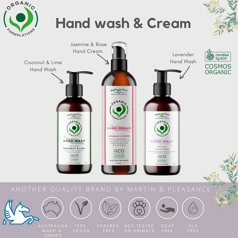 Organic Formulations Jasmine & Rose Hand Cream 125mL - NewNest Australia