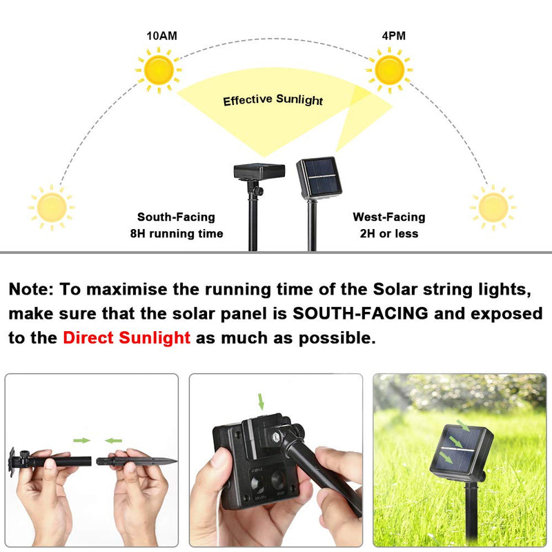 Brizled Outdoor Solar Fairy Lights, Solar String Lights 39.37ft 120 LED 2 Pack, 8 Modes Solar Christmas String Lights with Memory Waterproof Outside Twinkle Lights for Indoor Wedding Party Cool White - NewNest Australia