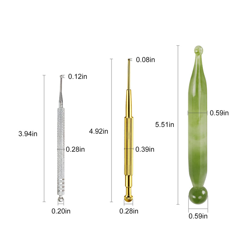 4PCS Massage Tools Acupuncture Pen Self Massage Gua Sha Pointing Pen with Silver Stainless Steel Ear Point Acupuncture Pen with Gold Double Headed Ear Massage Pen - NewNest Australia