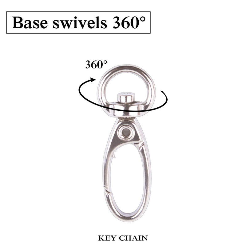 BronaGrand Pack of 50 D Swivel Trigger Clips Hooks Metal Key Ring Lobster Clasps Silver - NewNest Australia