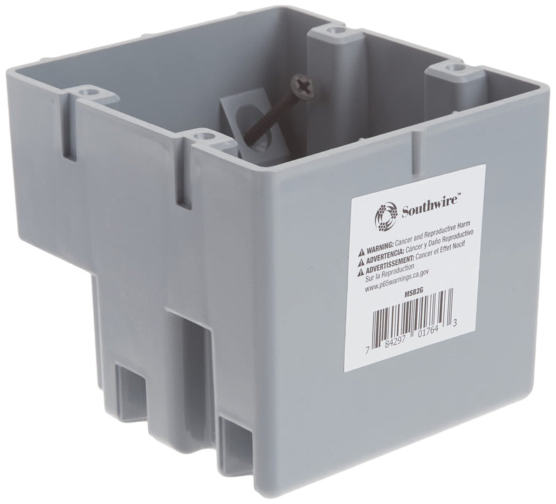 Madison Electric Products MSB2G Two Gang Device Box with Depth Adjustable, Heavy Duty 42lb, Gray - NewNest Australia