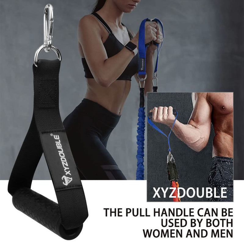 XYZDOUBLE Resistance Bands Handle Cable Attachments Heavy Duty Cable Machine Attachment Fitness Grip with Solid ABS Cores Durable Carabiners for Cables Crossover LAT Pull Down Home Gym Black - NewNest Australia