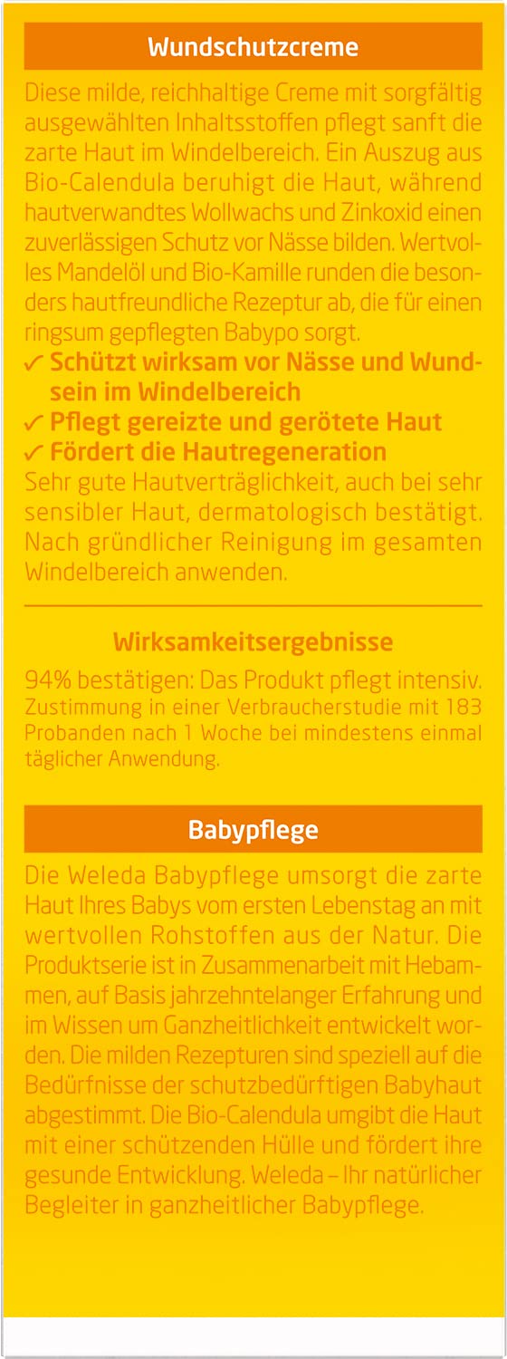 Weleda Organic Baby Calendula Wound Protection Cream 75Ml - Natural Cosmetics Baby Care Diaper Cream Protects Sensitive Baby Skin In The Diaper Area. Natural Skin Care Helps With Irritated Skin & Diaper Rash - NewNest Australia