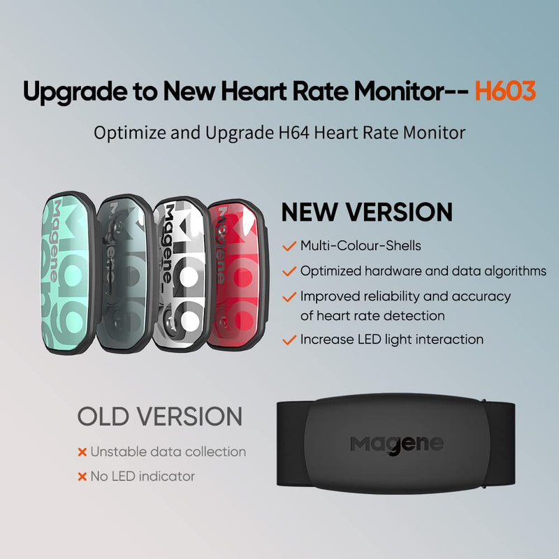 Magene H603 Chest Strap Heart Rate Monitor, ANT+ and Bluetooth Compatible with Fully Adjustable Strap, iPhone & Android Compatible Rose - NewNest Australia