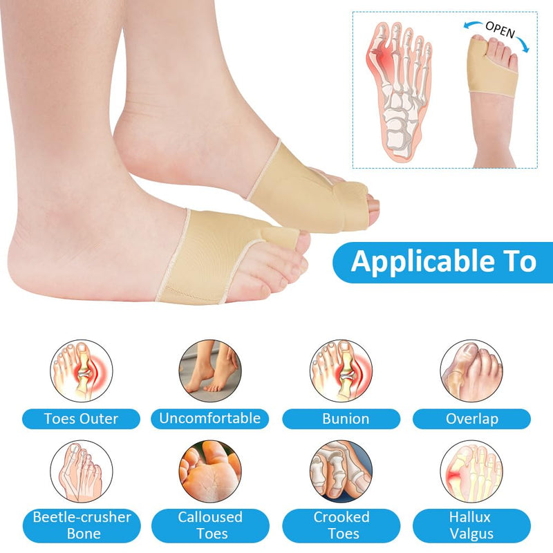 ACWOO Hallux Valgus Socks, 2 Pairs of Big Toe & Toe Relief Forefoot Pad - Hammer Toe Correction and Protection, Splint Toe Corrector for Women Men (A) A - NewNest Australia