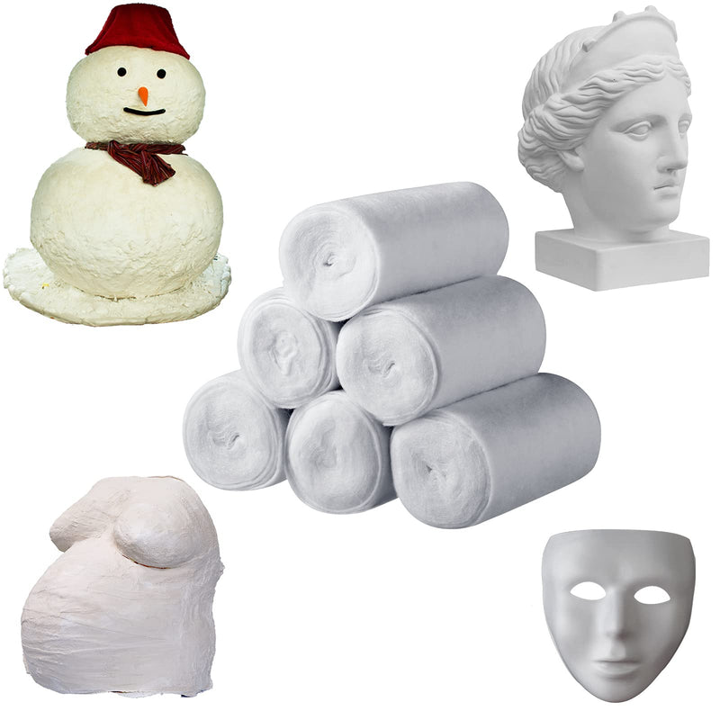 6 Rolls Cast Padding Soft Individual Pack Padding Use with Plaster Cloth Gauze Bandage for Halloween Wrap Bandage Art Projects, Body Casts, Mask Making, Hobby Craft, 4 Inch x 8.8 ft - NewNest Australia