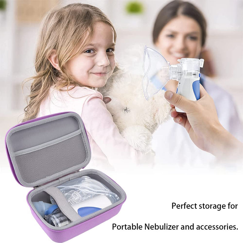 Leayjeen Hard Shell Case for Asthma Inhaler, Travel Case Bag Compatible with Asthma Inhaler,Masks,Spacer, EVA Hard Shell Material (case only) Purple - NewNest Australia