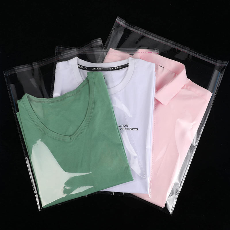 Clear Resealable Cellophane Plastic Bags Self Adhesive for Packaging Shirts, Clothing and Products,100 Pcs 10x14 Inches Self Sealing Cellophane Bags - NewNest Australia
