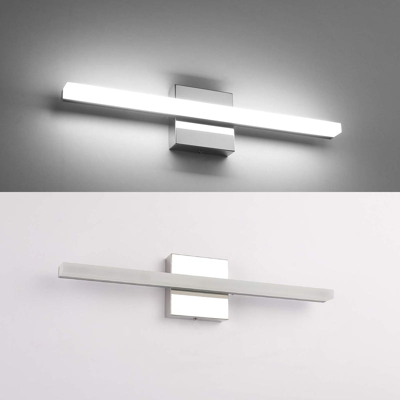 Combuh LED Bathroom Vanity Light 16 Inch 9w Mirror Lighting Fixture Wall Lamp Indoor Modern Cool White 6000K Chrome - NewNest Australia