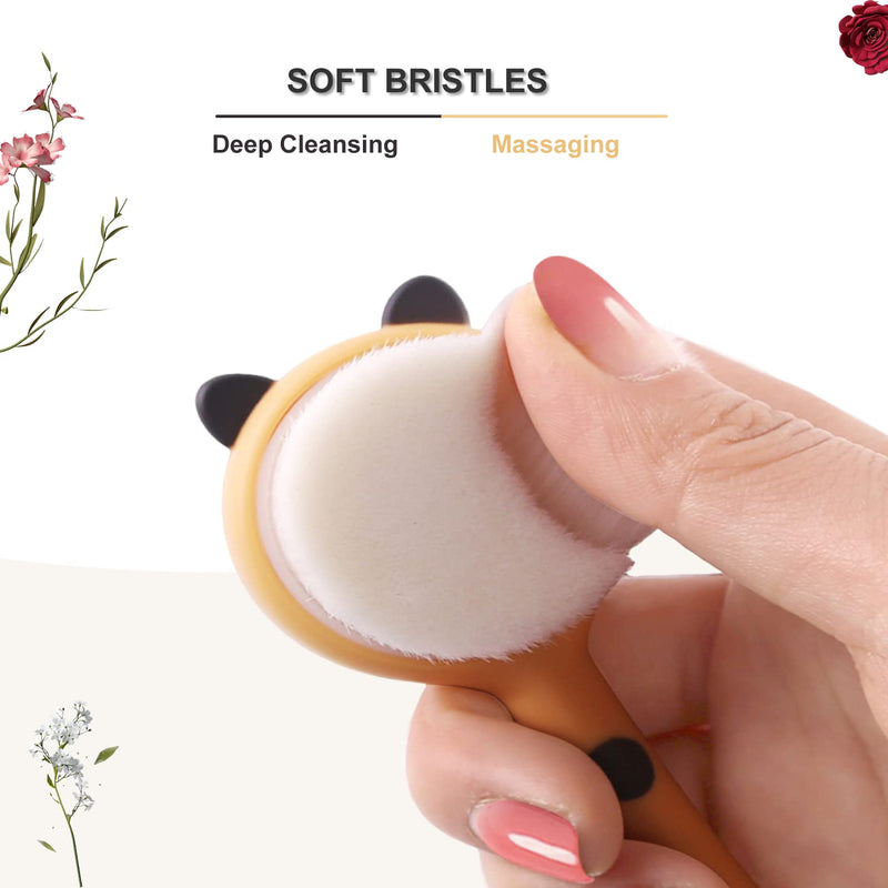 Face Brush Face Scrubber, Hysotok Facial Cleansing Brush with Soft Bristles for Face Cleansing Wash Scrub, Face Cleanser Brush for Facial Exfoliating Massaging Skin Care (Yellow) - NewNest Australia