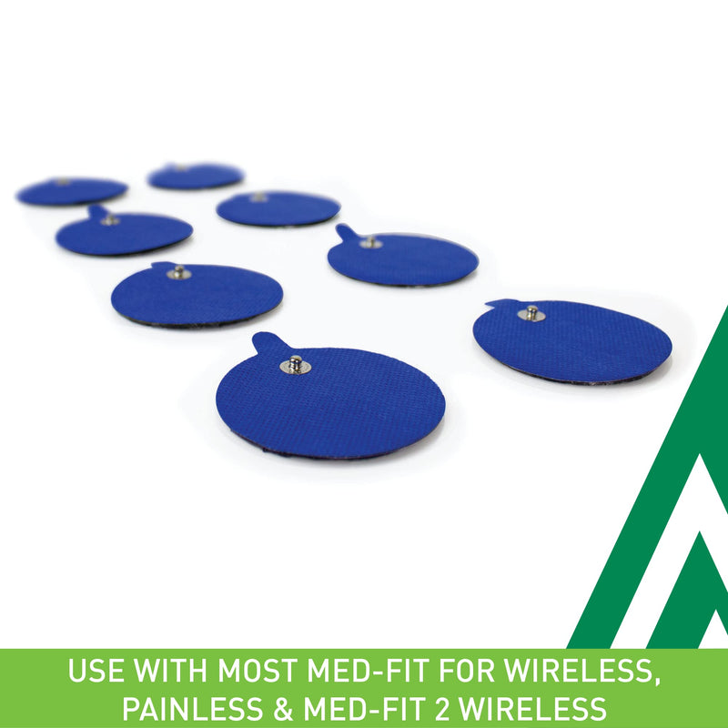 Med-Fit TENS Electrodes - Premium Quality 60mm Round Stud Replacement Electrode Pads for TENS Machines and Muscle stimulators – Pack of 8 TENS Unit Pads in Total CE Approved - NewNest Australia