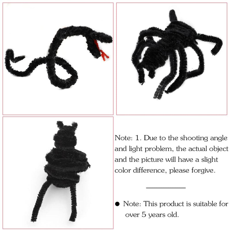 60 Pieces Black Pipe Cleaners,Craft Pipe Cleaners,Pipe Cleaners Chenille Stem,Pipe Cleaners Bulk,Art Pipe Cleaners for Creative Home Decoration Supplies Arts and Crafts Project 60pcs - NewNest Australia