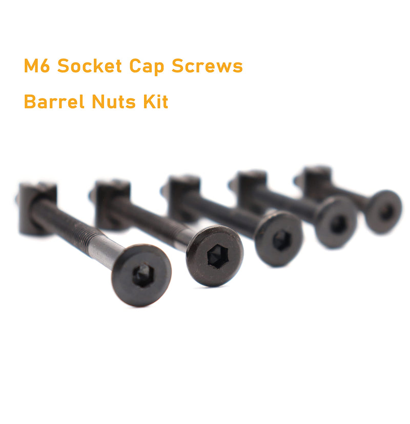 binifiMux 50pcs Black Hex Socket Cap Bolts Barrel Nuts Assortment Kit for Crib Baby Bed Cots Furniture, M6 x 40mm/ 50mm/ 60mm/ 70mm/ 80mm M6 X 40/50/60/70/80mm 50pcs - NewNest Australia