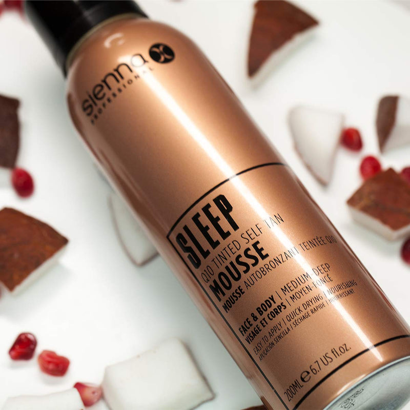 Sienna-X Q10 Self Tan Tinted Mousse 200 ml. Vegan Friendly & Cruelty Free Formula For Face and Body. Quick Drying and Enriched With Vitamin E and Pomegranate For A Flawless Tan. Ideal For New Tanners. - NewNest Australia