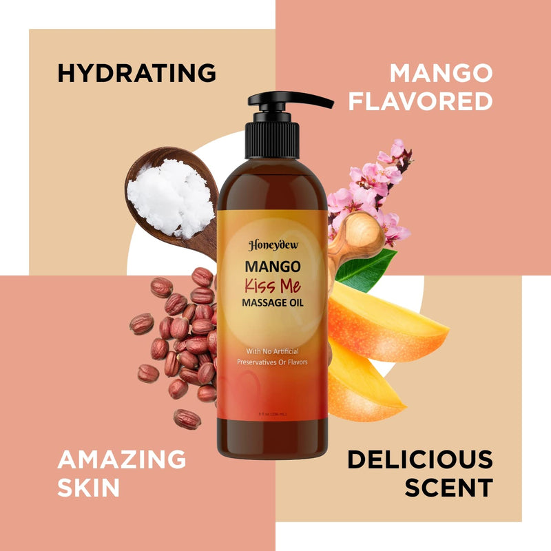 Enticing Sensual Massage Oil for Couples - Alluring Mango Scented Couples Massage Oil and Moisturizing Body Oil for Women and Men - Nourishing Full Body Massage and Romantic Gift for Her and Him - NewNest Australia