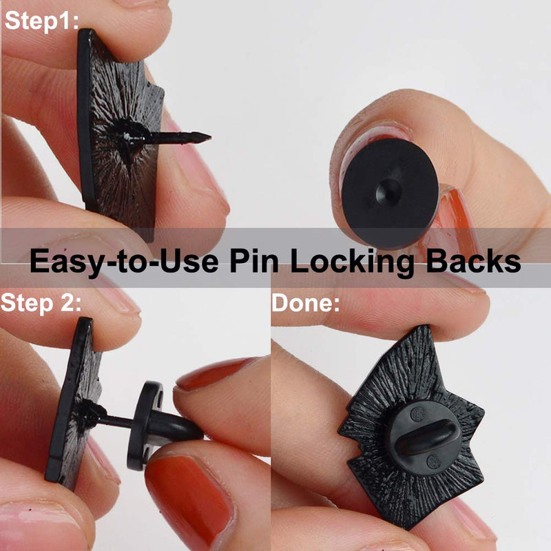 Rubber Pin Backs, 100PCS Lapel Pin Backs, Pin Safety Backs for Brooch Tie Hat Badge Insignia, Black 100 - NewNest Australia