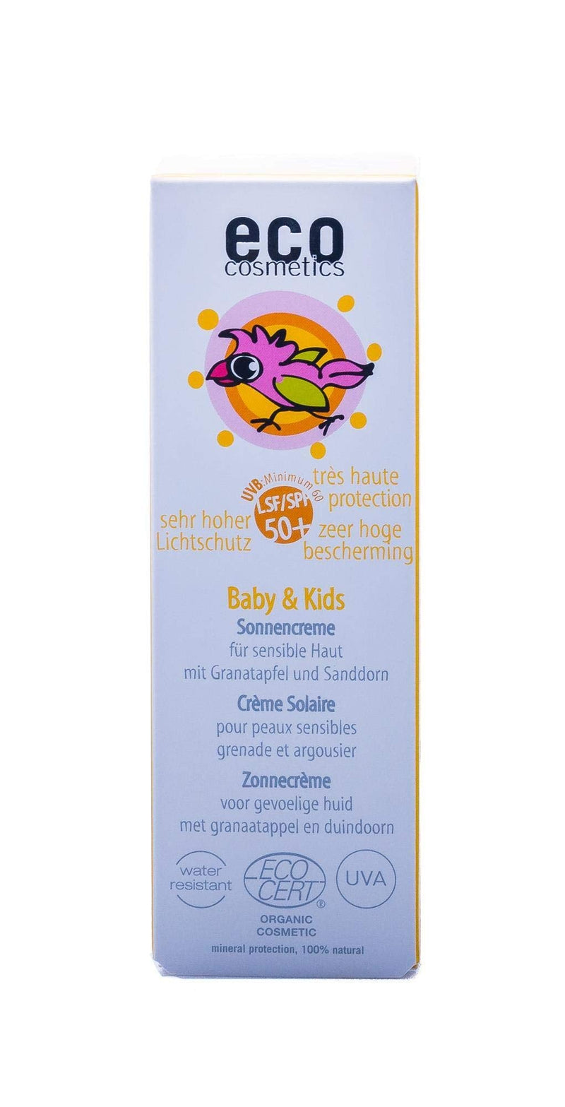 eco cosmetics Baby sun cream SPF50+, waterproof, vegan, without microplastics, natural cosmetics for face and body, 1 x 50ml 50 ml (pack of 1) - NewNest Australia