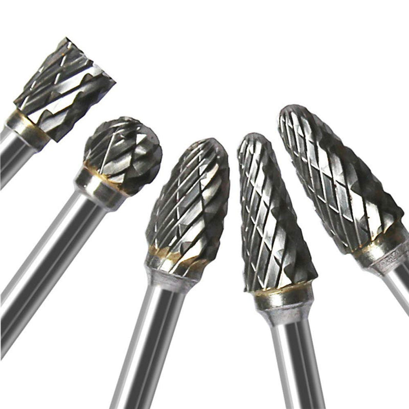 Double Cut Carbide Rotary Burr Set - 10 Pcs 1/8" Shank, 1/4" Head Length Tungsten Steel for Woodworking,Drilling, Metal Carving, Engraving, Polishing - NewNest Australia