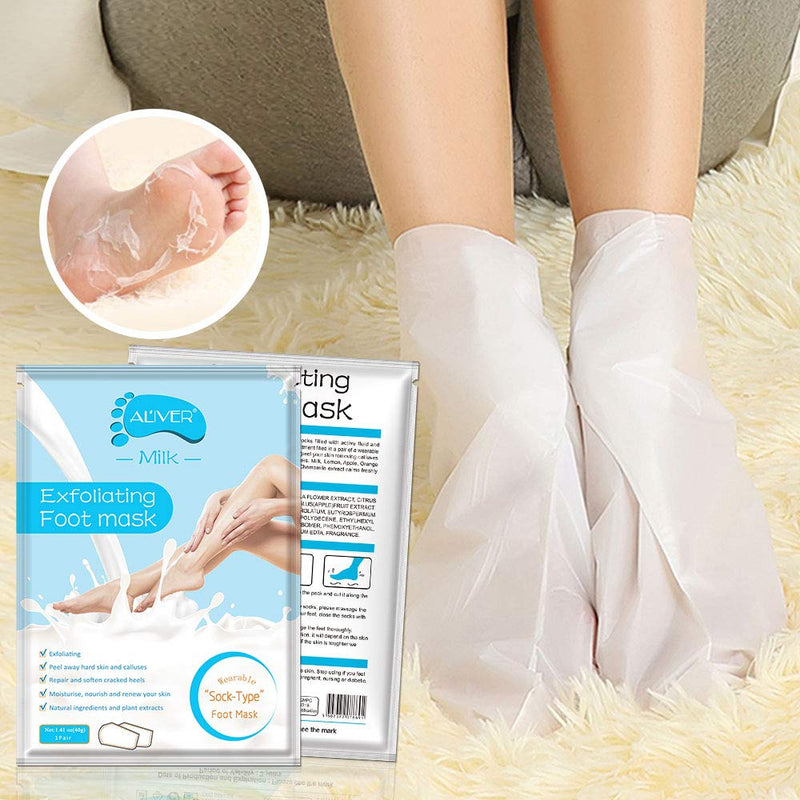 Foot Peel Mask 3 Pack, Exfoliating Callus Remover & Dead Dry Skin, Get Baby Soft Feet in 1-2 Weeks for Men and Women (Milk) foot mask - NewNest Australia