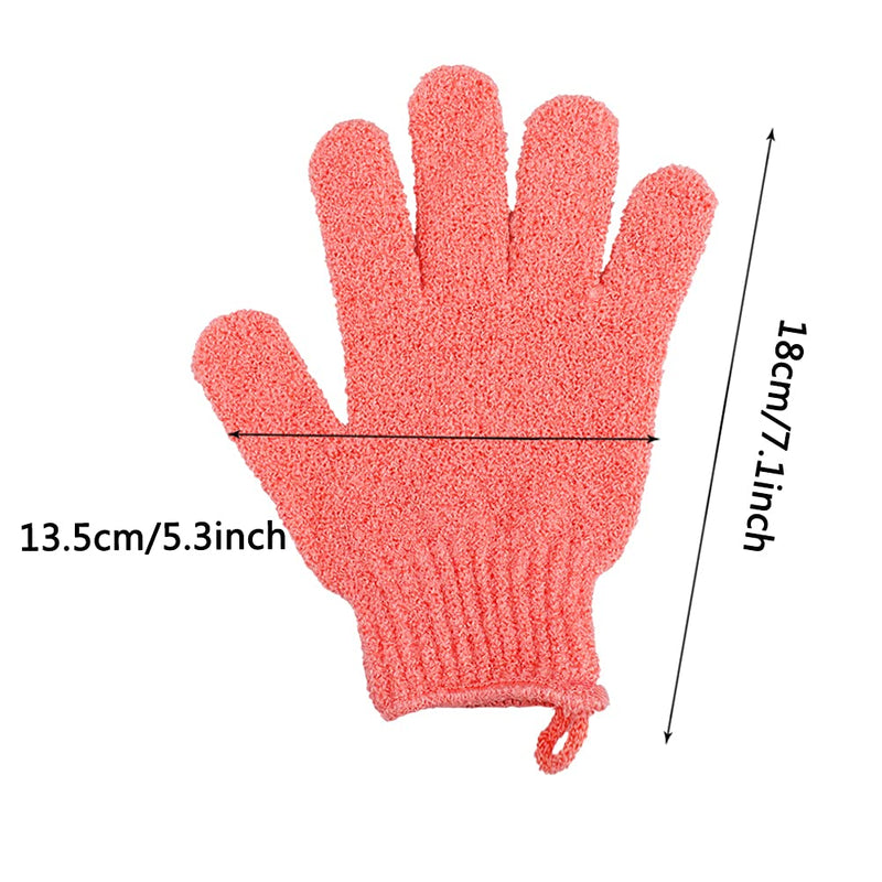 4 Pair Exfoliating Gloves, Polyester Exfoliator Mitt, Body Exfoliating Wash Glove Dead Skin Remover Shower Body Scrub Gloves for Adults and Kids, Ingrown(Blue, White, Pink, Orange） - NewNest Australia