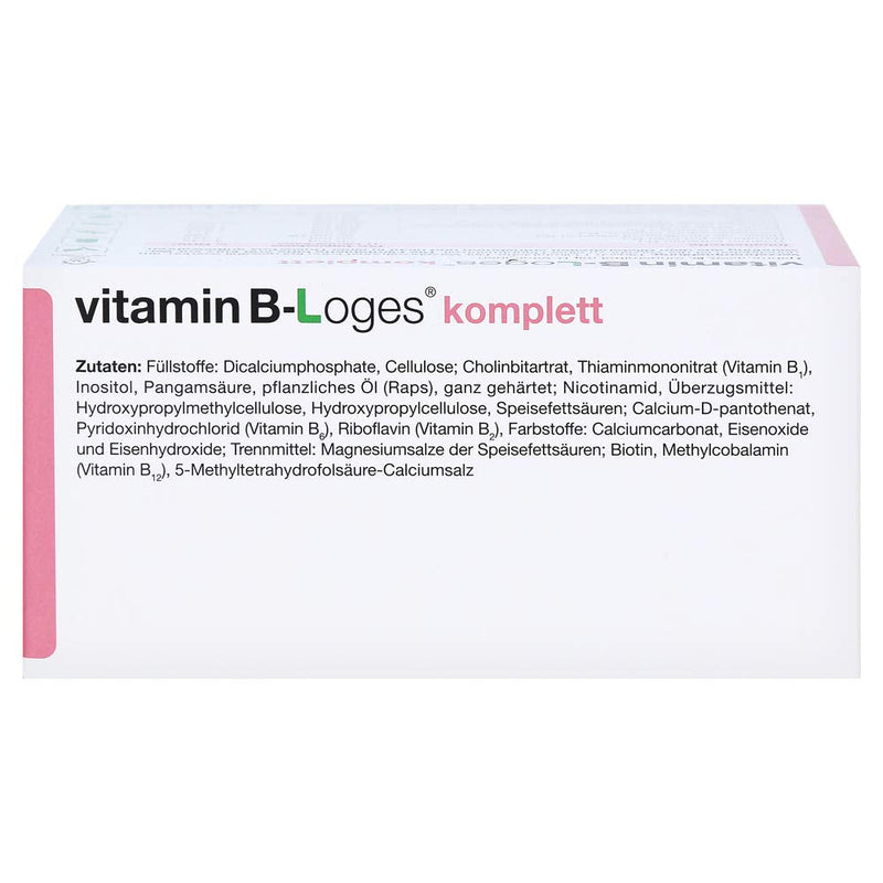 vitamin B-Loges® complete - 120 film-coated tablets - dietary supplement with all vitamins of the B complex 120 pieces (pack of 1) - NewNest Australia