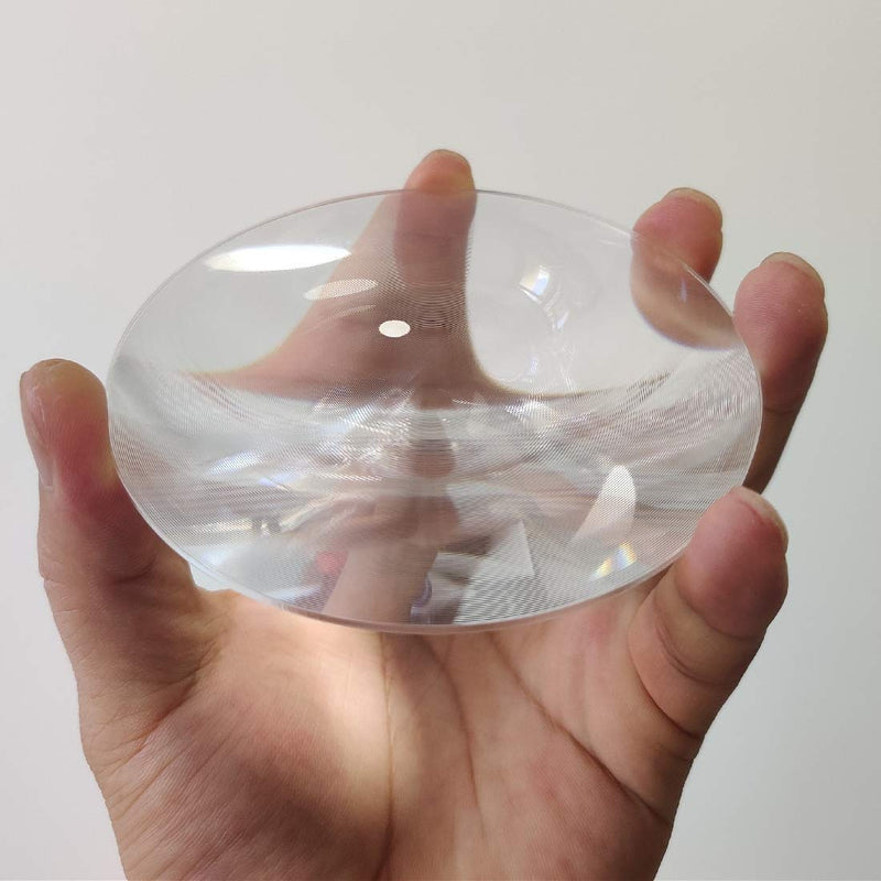 Fresnel Lens, Diameter 100mm (4''), Focal Length 50mm, Acrylic Lens (not Glass), for Physics Classroom,Solar Heating,Magnifiying. (Focal Length 50mm) - NewNest Australia