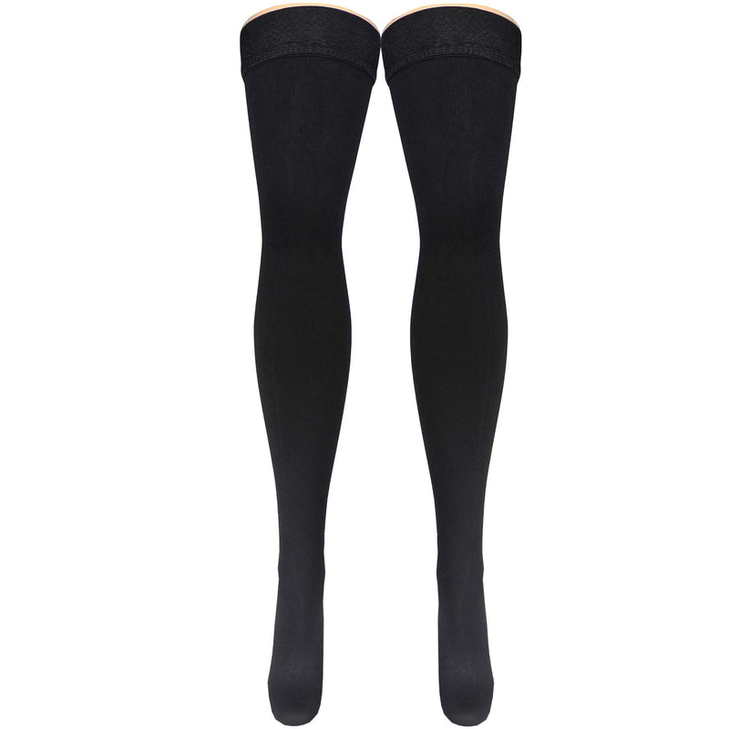 Truform Compression Socks, 20-30 mmHg, Men's Dress Socks, Thigh High Over Knee Length, Black, Small Small (1 Pair) - NewNest Australia