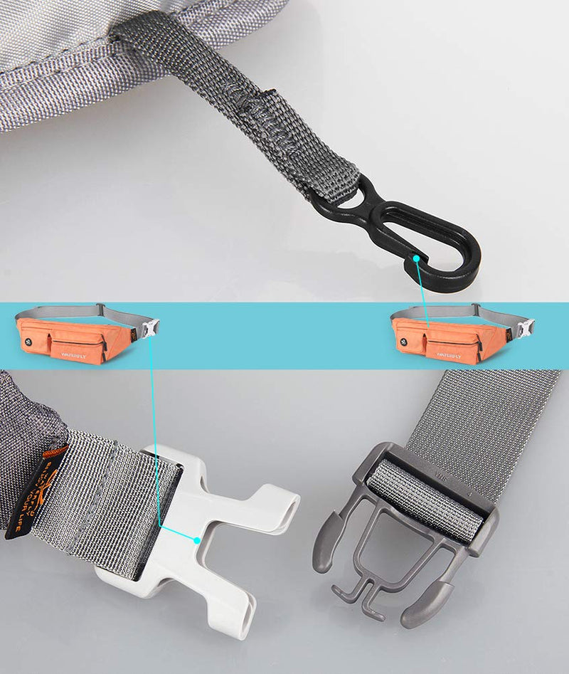 WATERFLY Fanny Pack for Women Men Water Resistant Small Waist Pouch Slim Belt Bag with 4 Pockets for Running Travelling Hiking Walking Lightweight Crossbody Chest Bag Fit All Phones Orange - NewNest Australia