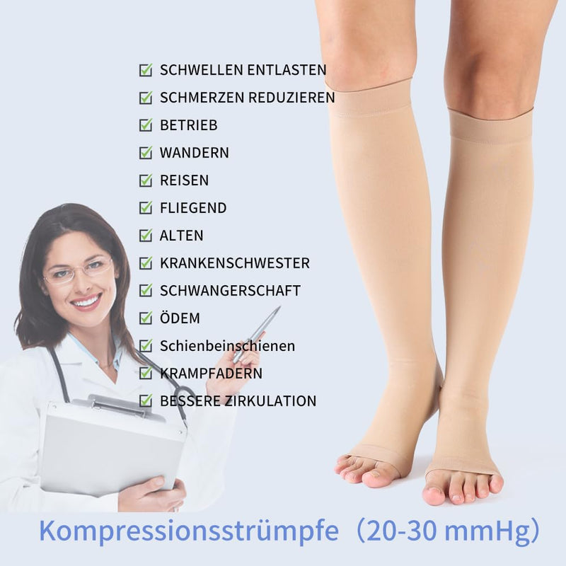 Varcoh Compression Stockings Women'S Wide Plus Size (S-4Xl) Compression Stockings Men, Knee High, Open Toe, Class 2 - Extra Large Sizes For Optimal Fit And Comfort For Varicose Veins - NewNest Australia