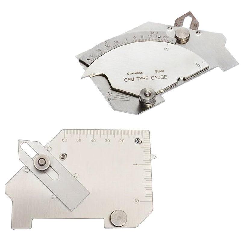 Necygoo Weld Gauge Set Stainless Steel 0-60mm Cam Type Gauge and 3.2mm-25.4mm 1/8''-1'' Weld Fillet Gauge with Bag Imperial Metric Measurement Welding Gauge - NewNest Australia