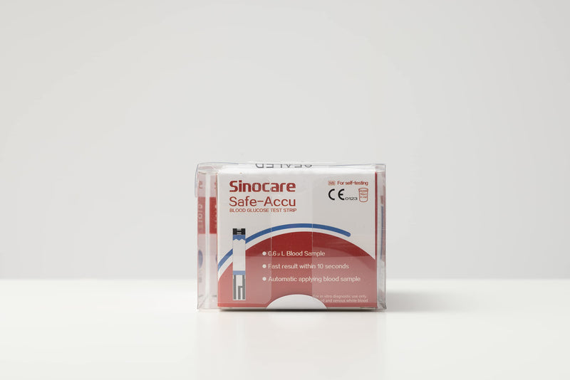 Sinocare 100pcs Safe Accu Blood Sugar Test Strips + 100pcs Twsit Lans, Diabetes Test Strips/Blood Glucose Test Strips Only for Safe Accu Blood Sugar Monitor (Safe Accu Strips- 100) - NewNest Australia