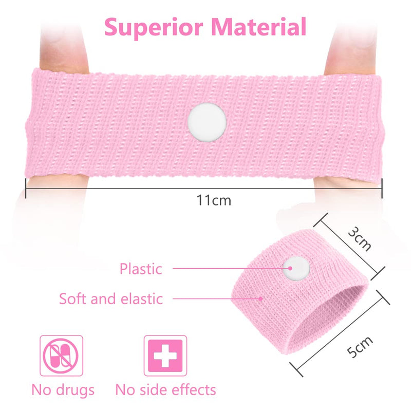 ACWOO Motion Sickness Wristbands, 2 Pairs Natural Sickness Bands for Kids & Adults, Anti-Nausea Wristbands for Car Sea Sickness, Relief Wristbans for Sea Flying Travel (Pink+Blue) 2 Pairs（pink+blue） - NewNest Australia