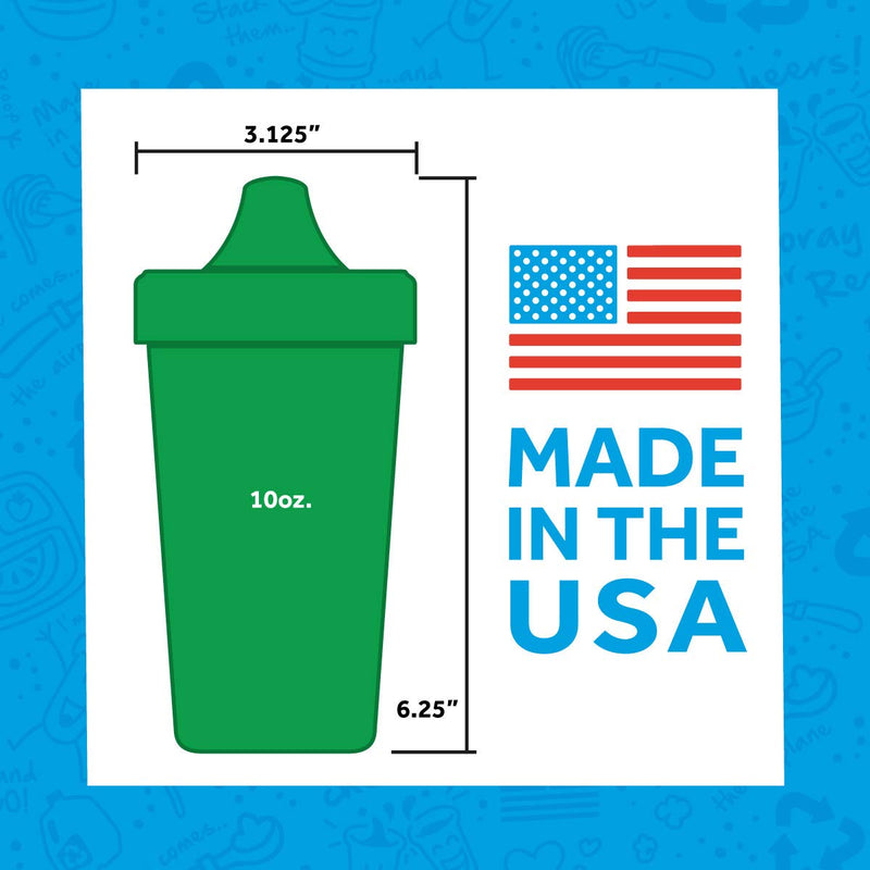 RE-PLAY 4pk - 10 oz. No Spill Sippy Cups for Baby, Toddler, and Child Feeding in Aqua, Lime Green, Sunny Yellow and Teal | BPA Free | Made in USA from Eco Friendly Recycled Milk Jugs | Aqua Asst.+ Aqua Asst. - NewNest Australia