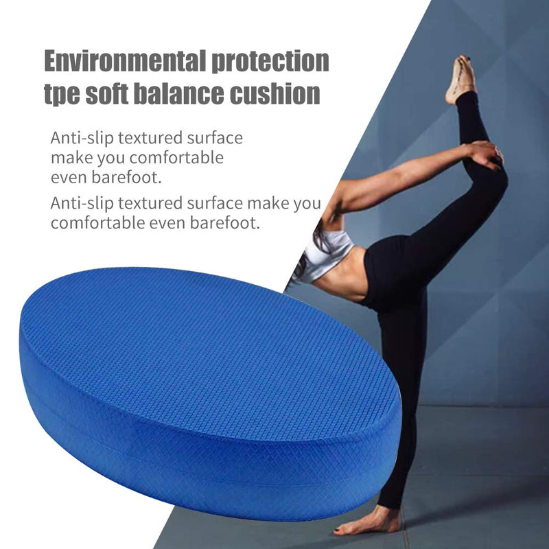 Tookie Yoga Cushion Pad, Oval Yoga Foam Board Balance Pad, Stability Trainning Fitness Exercise Cushion for Therapy, Pilates, Balancing Trainning Equipment for Strength (Blue,Size:7.09x12.2x2.36inch) 7.09*12.20*2.36inch Blue - NewNest Australia