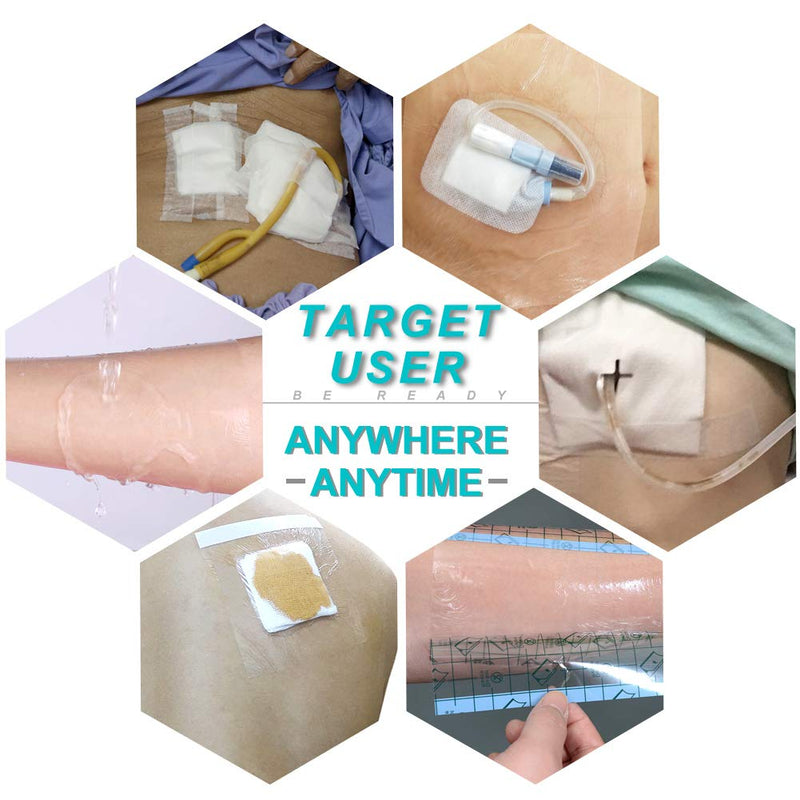 Waterproof Shower Cover Shields for Dialysis Port Picc Line Chest Catheter PD Peritoneal Dialysis Chemo Port Feeding Tube G-Tube Patient Shower Protector, 8"x8"(Pack of 25) 8x8 Inch (Pack of 25) - NewNest Australia