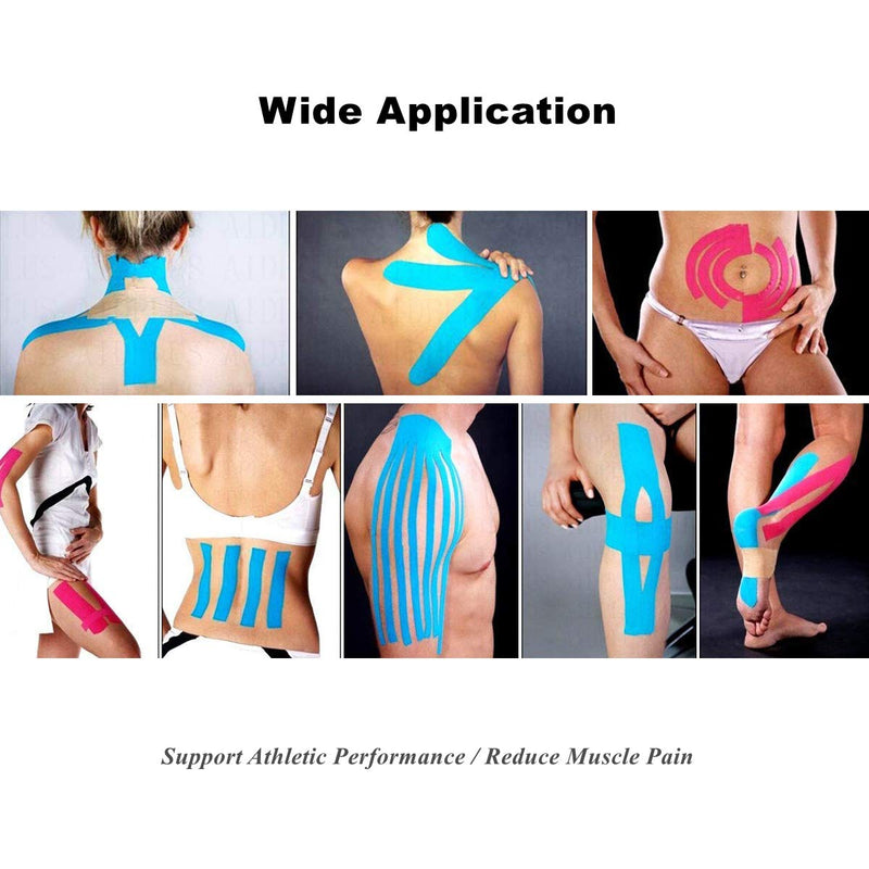 PTmehuu Kinesiology Tape Extra Wide 2 inch 4 inch x 16.4 feet Roll Waterproof Latex Free Athletic for Pain Relief, Muscle Support, Recovery 2 Inch x 16.4 Feet (1 Roll) Beige - NewNest Australia
