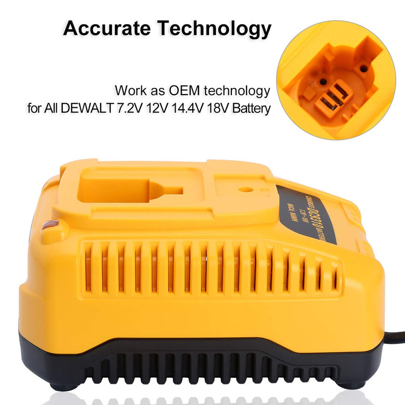 Biswaye 18V XRP Battery Charger Compatible with DEWALT 7.2V-18V NiCd NiMh Battery DC9096 DC9098 DC9099 DW9099 DW9072 DW9057 DW9091 DW9094 DC9071 DW9062 DC9091, DC9310 - NewNest Australia