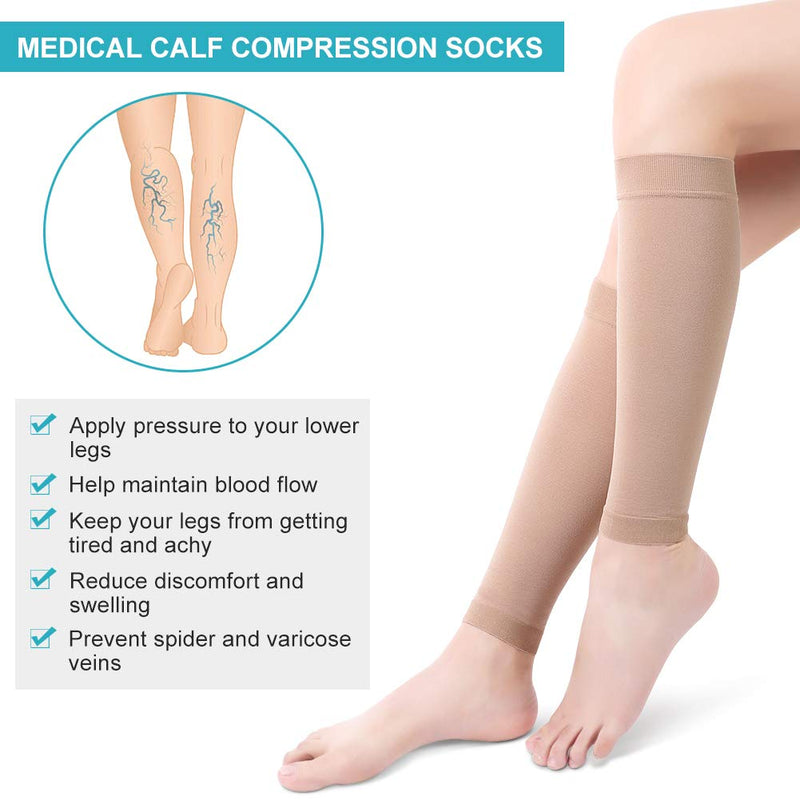 Calf Compression Stockings without Foot xx-large Skin color XL - NewNest Australia