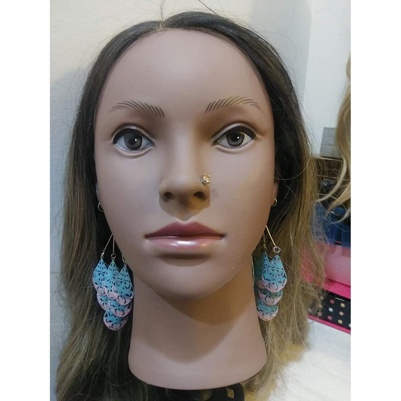 Hedume Afro American Mannequin Head with Clamp, Bald Manikin head, Black Styrofoam Mannequin Head for Wigs, Hat, Glasses Display - NewNest Australia