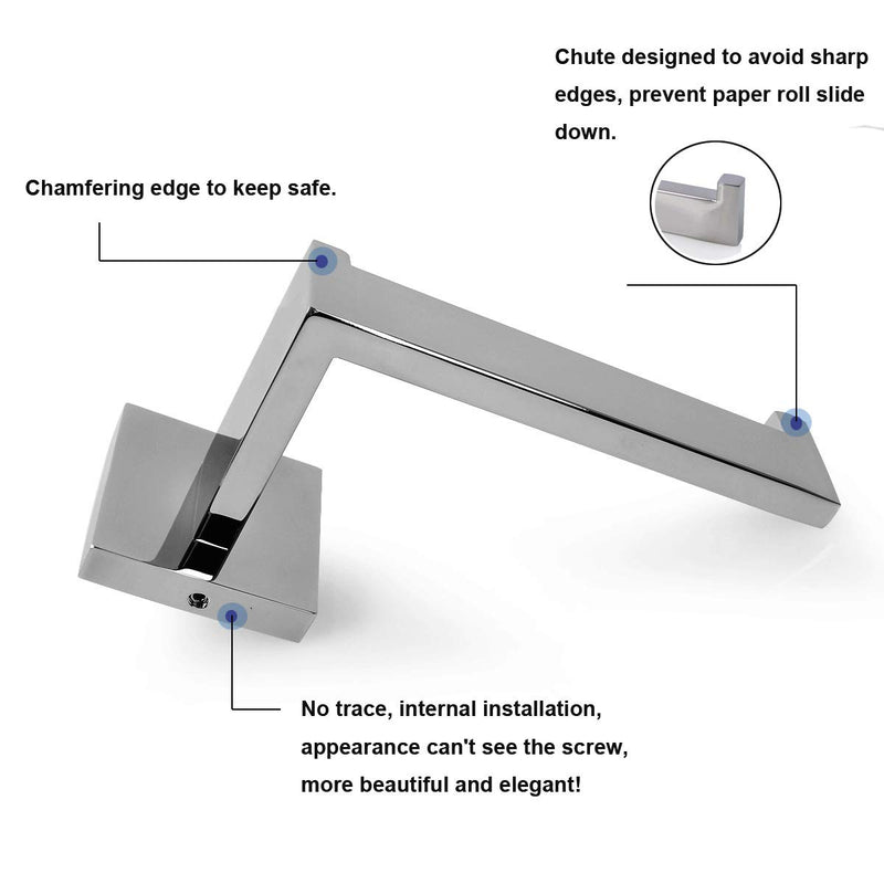 ThinkTop Luxury 304 Stainless Steel Chrome Finished Toilet Paper Holder Roll Quadrate Wall Mounted Mirror Polished Bathroom Accessories Silver 1 - NewNest Australia