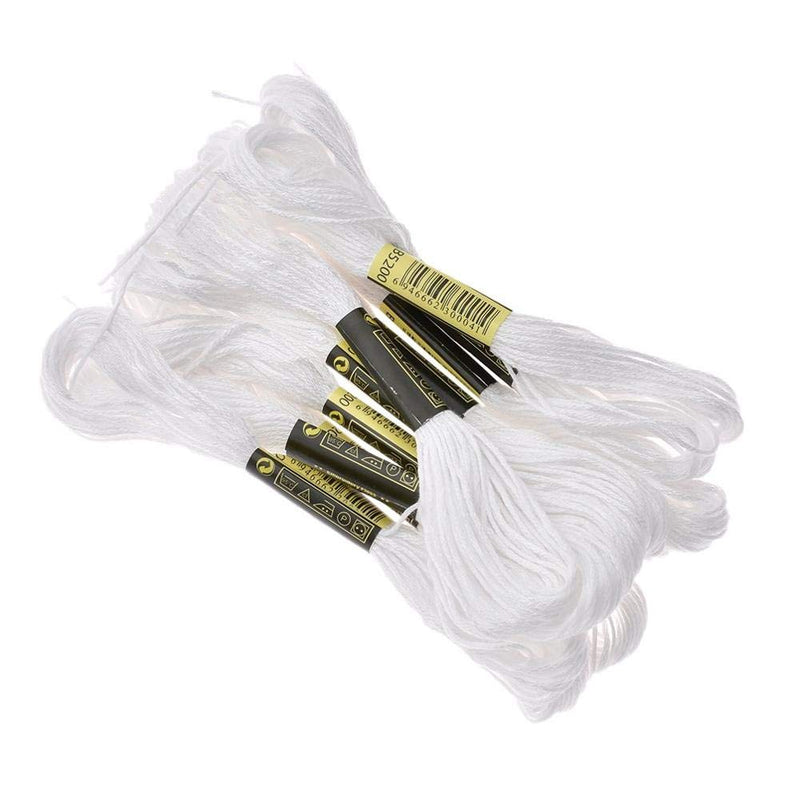 24 Skeins Cross Stitch Threads, Black and White Cotton Embroidery Floss Friendship Bracelets Floss with 12 Pieces Floss Bobbins for Knitting, Cross Stitch Project - NewNest Australia