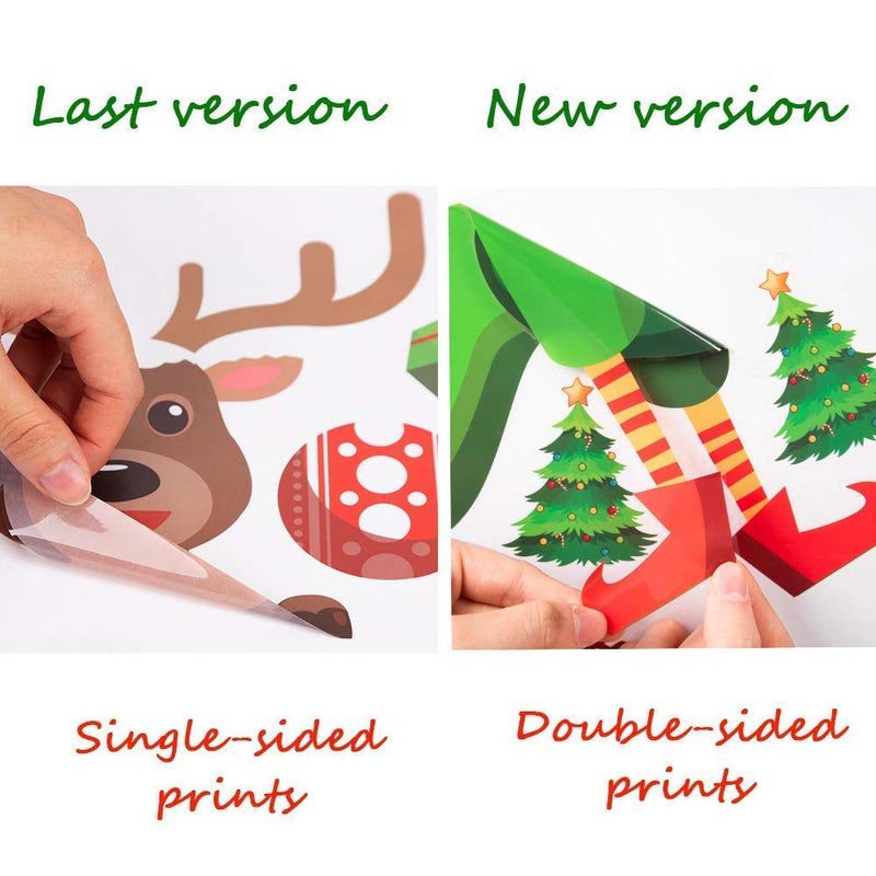 314 PCS 12 Sheets Christmas Window Clings Snowflake Decorations - Winter Wonderland Xmas Party Supplies - Santa Claus Elf Reindeer Peeking Decals - NewNest Australia