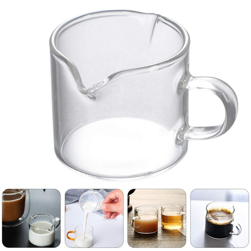 Hemoton 2pcs Glass Milk Frothing Pitcher with Measurement Glass Milk Coffee Cappuccino Latte Art Steaming Pitcher Barista Milk Jug Double Mouth Cup for Coffee Milk Art Supplies 40ml - NewNest Australia