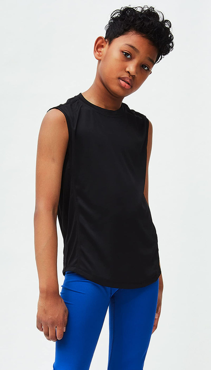DEVOPS Boys Baselayer Workout Tank Top Sleeveless X-Small #3pack Black/Charcoal/Navy - NewNest Australia