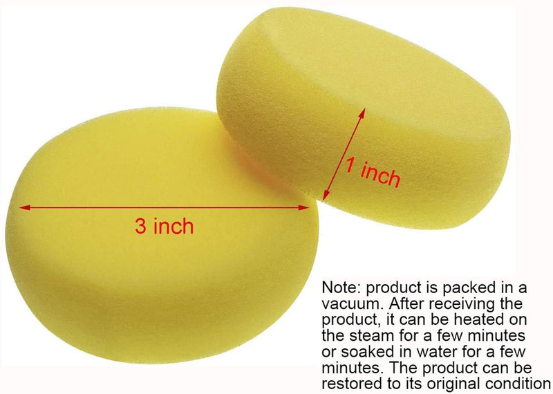 Penta Angel Paint Sponges Applicator 10Pcs Round Detail Foam Sponges for Painting Car Waxing Art & Craft DIY (Yellow) Yellow - NewNest Australia